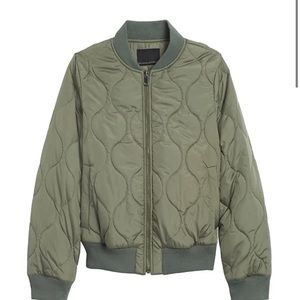 Banana republic green quilted bomber